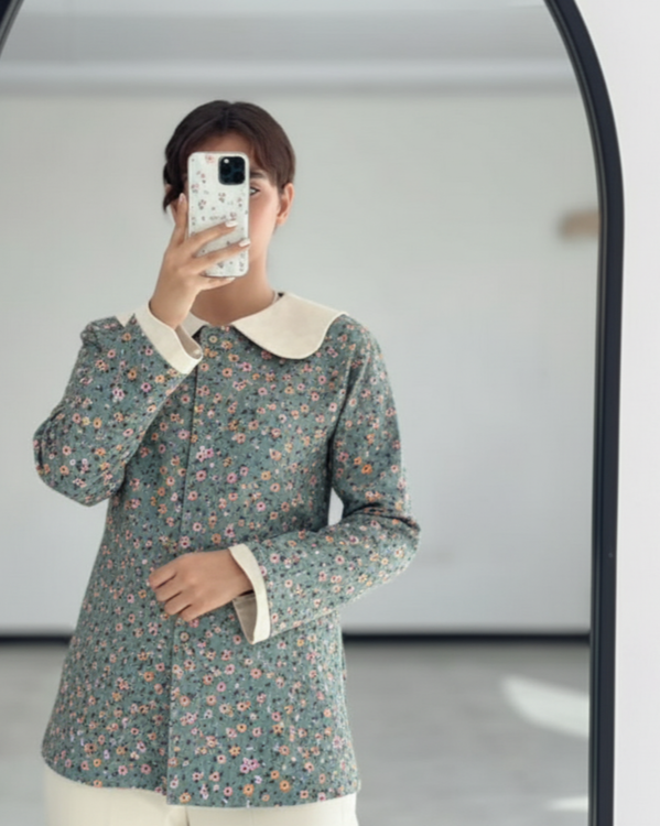 نمونه دوخت شومیز کبریتی سبز